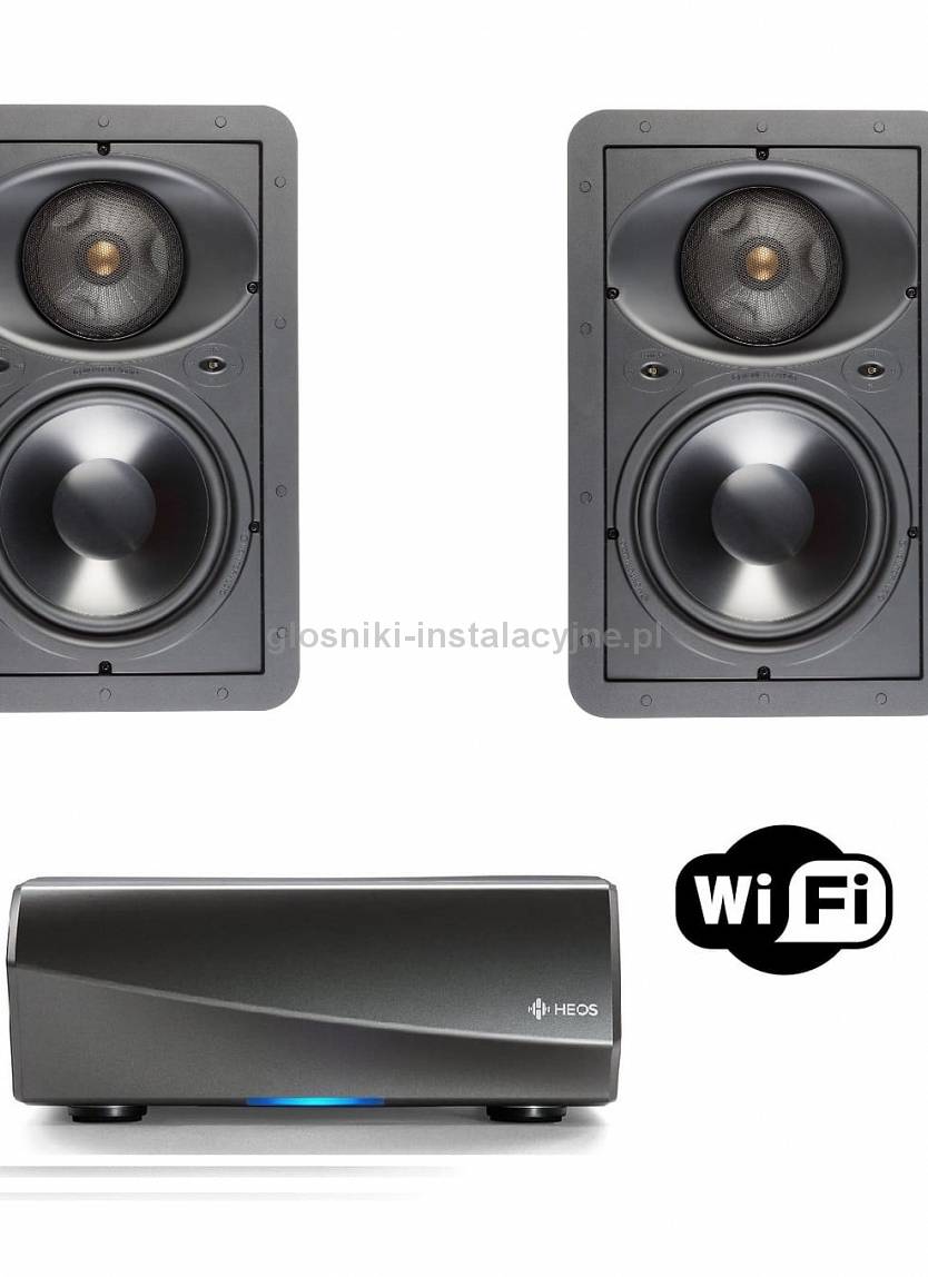 Denon Heos AMP HS2 / Monitor Audio W280-IDC / Bluetooth / Wi-Fi / ściana