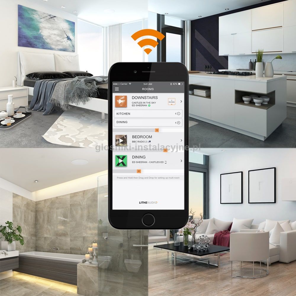 Lithe Audio głośnik sufitowy z Wi-Fi do łazienki IP44 - kod 6601