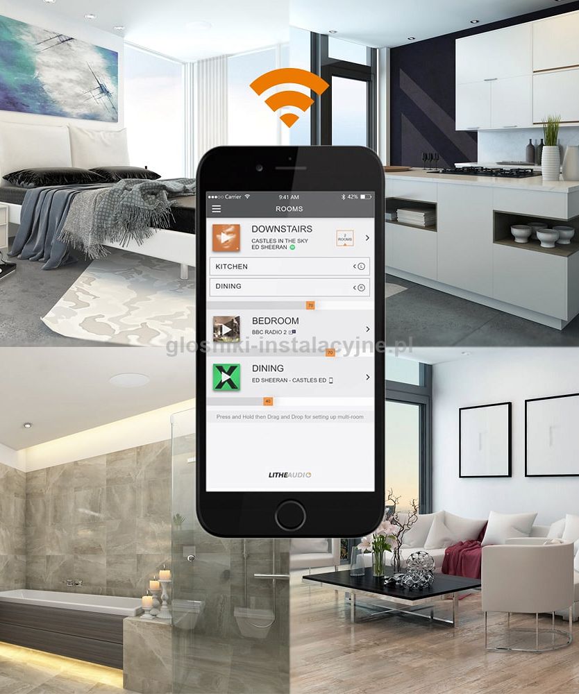 Lithe Audio głośnik sufitowy z Wi-Fi do łazienki IP44 - kod 6601