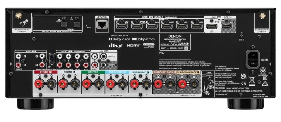 Denon AVC-X2850H back tył amplitunera