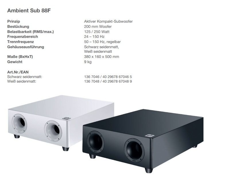 Subwoofer Heco Ambient 88F