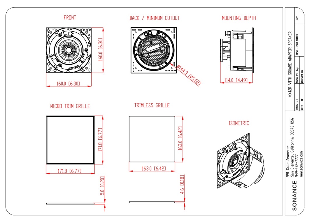 Sonance VX42R drawning