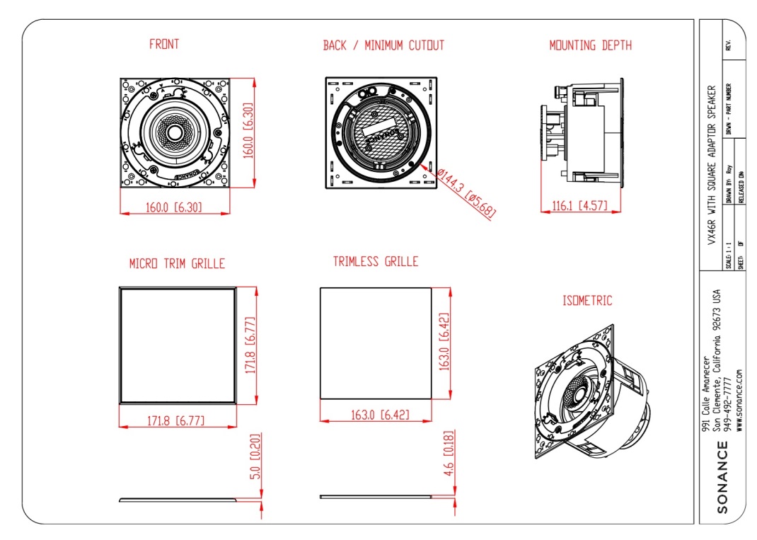 Sonance VX46R drawning