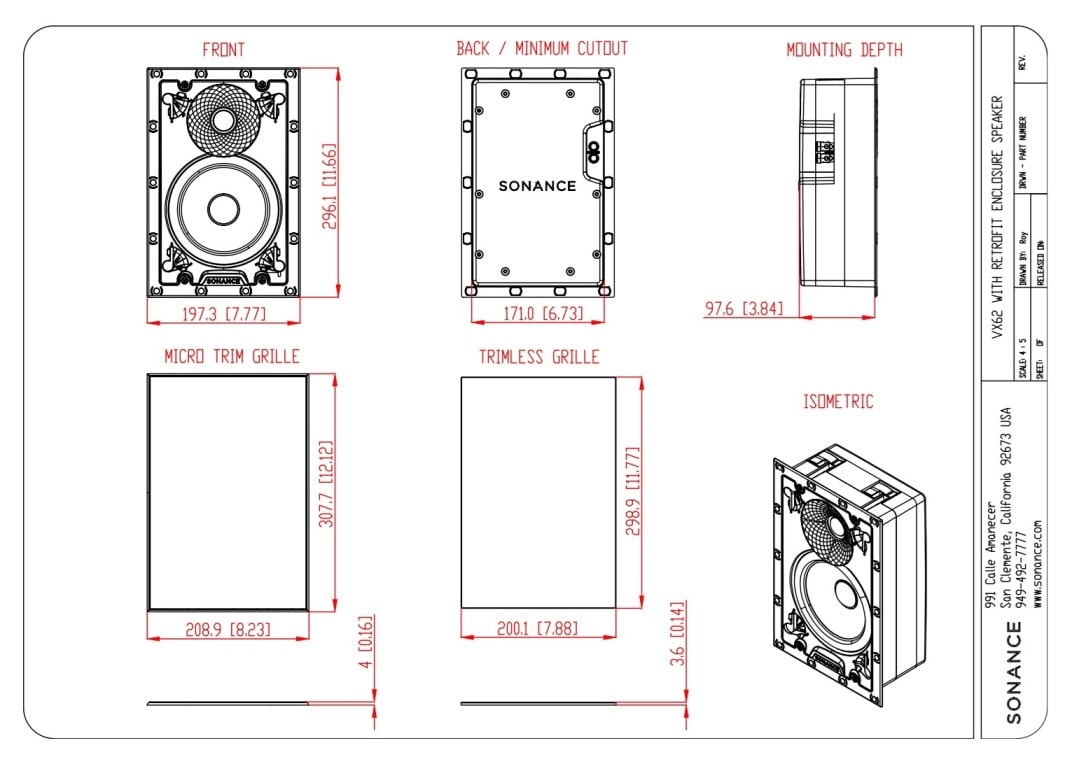 Sonance VX62 drawning