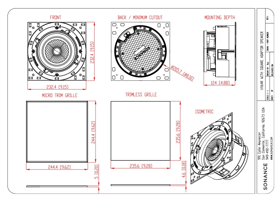 Sonance VX64R drawning