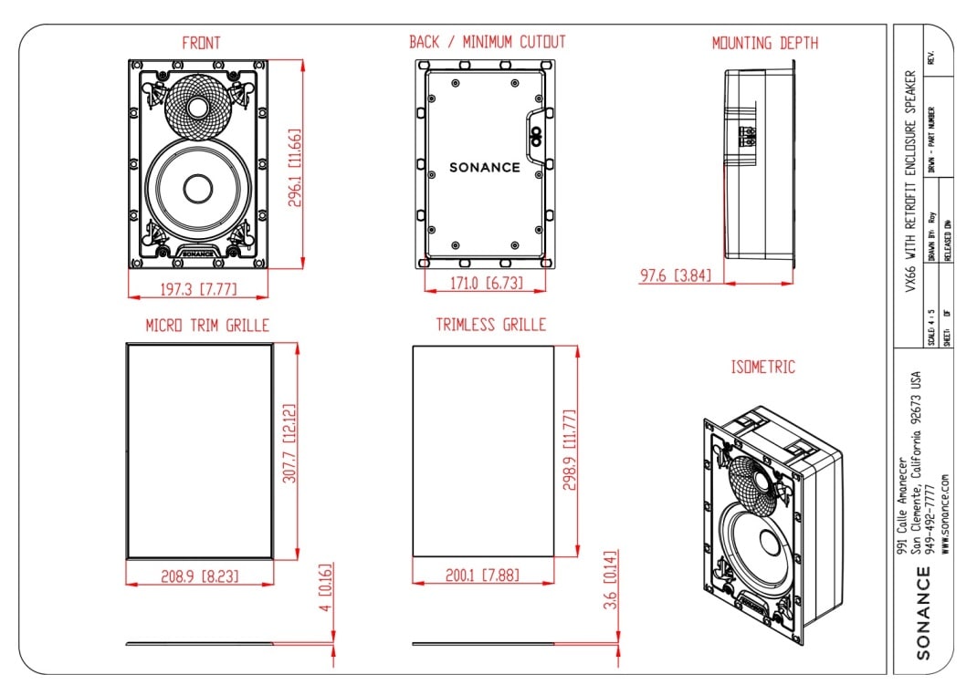 Sonance VX66 drawning