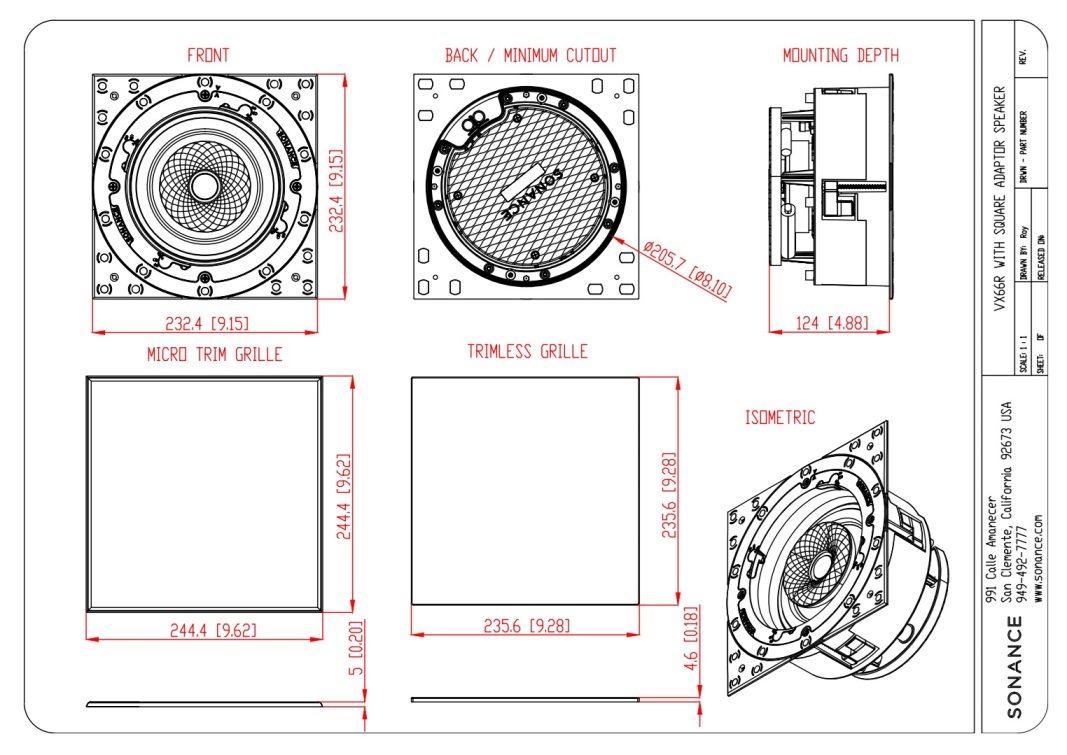 Sonance VX66R drawning