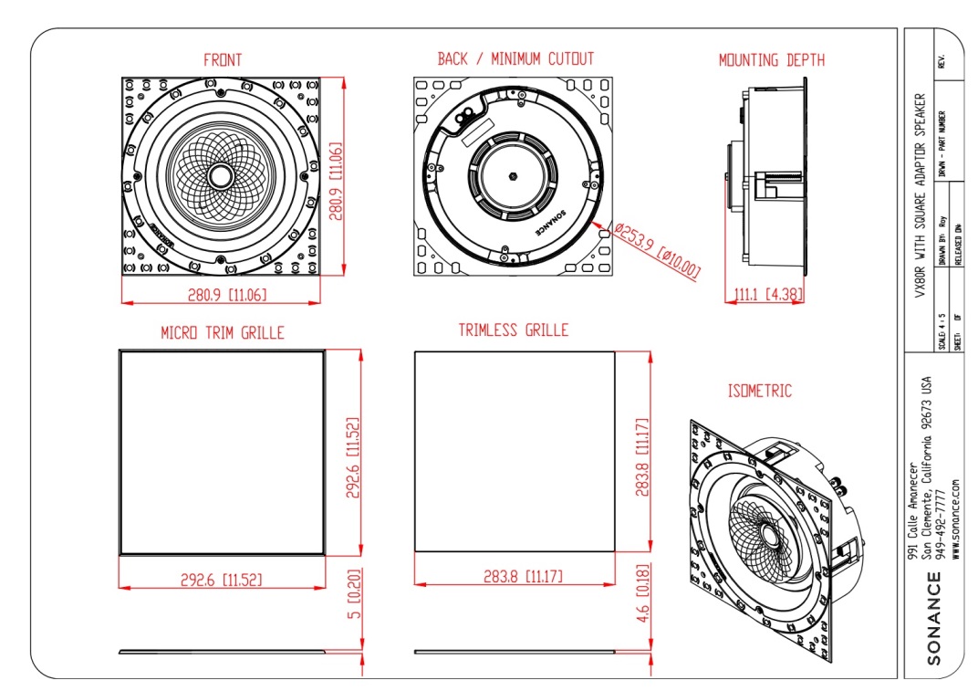 Sonance VX80R drawning