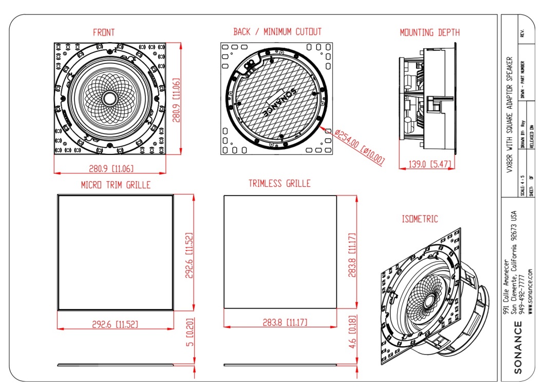 Sonance VX82R drawning