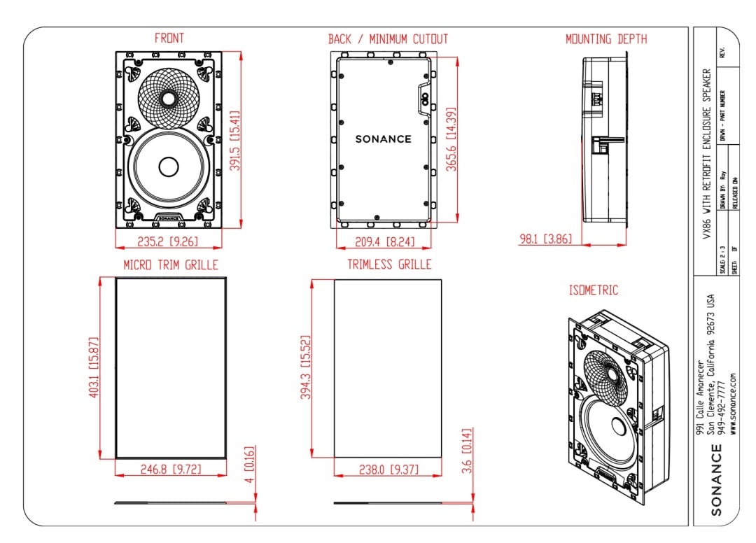 Sonance VX86 drawning