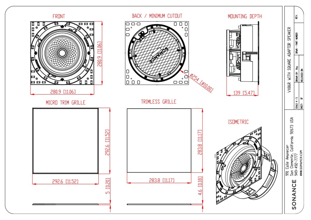 Sonance VX86R drawning